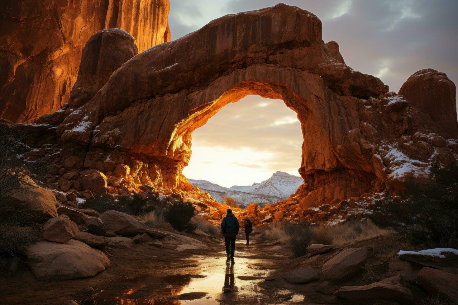 A Sunset at the Delicate Arch photo