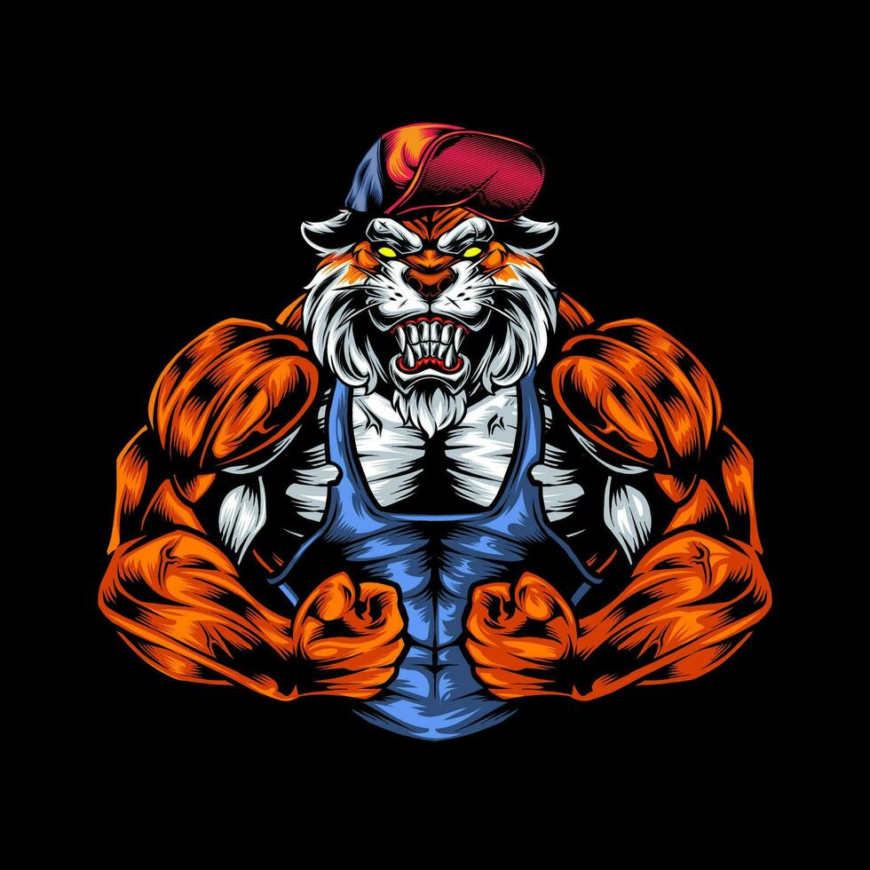 Strong and angry Tiger Vector