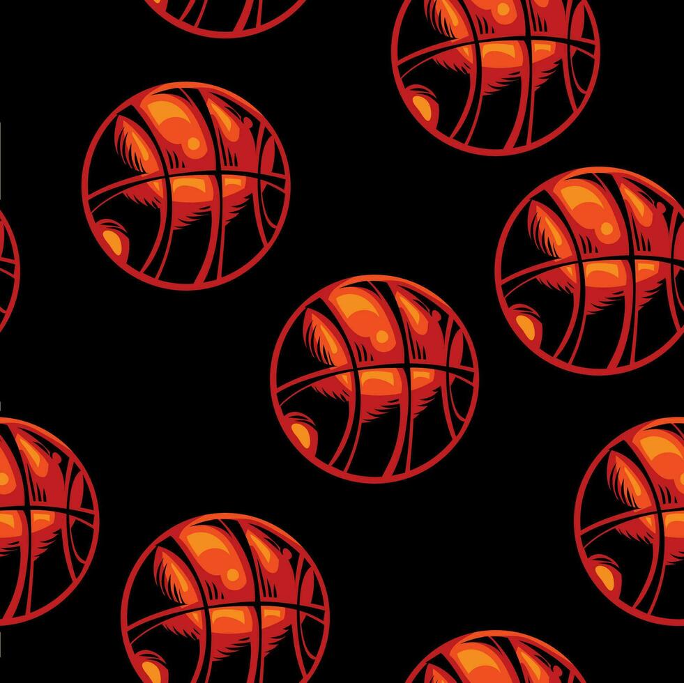 Basketball sport seamless pattern vector