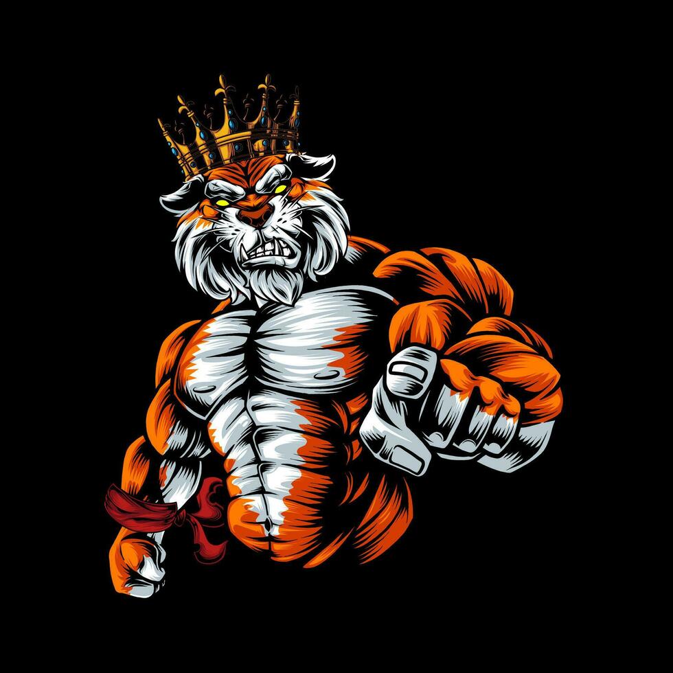 Strong and angry Tiger Vector