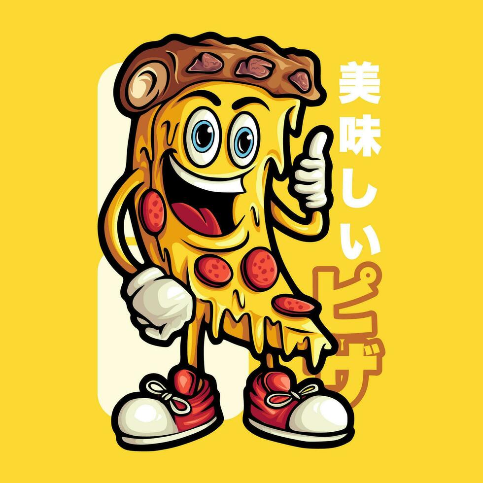 Pizza mascota vector