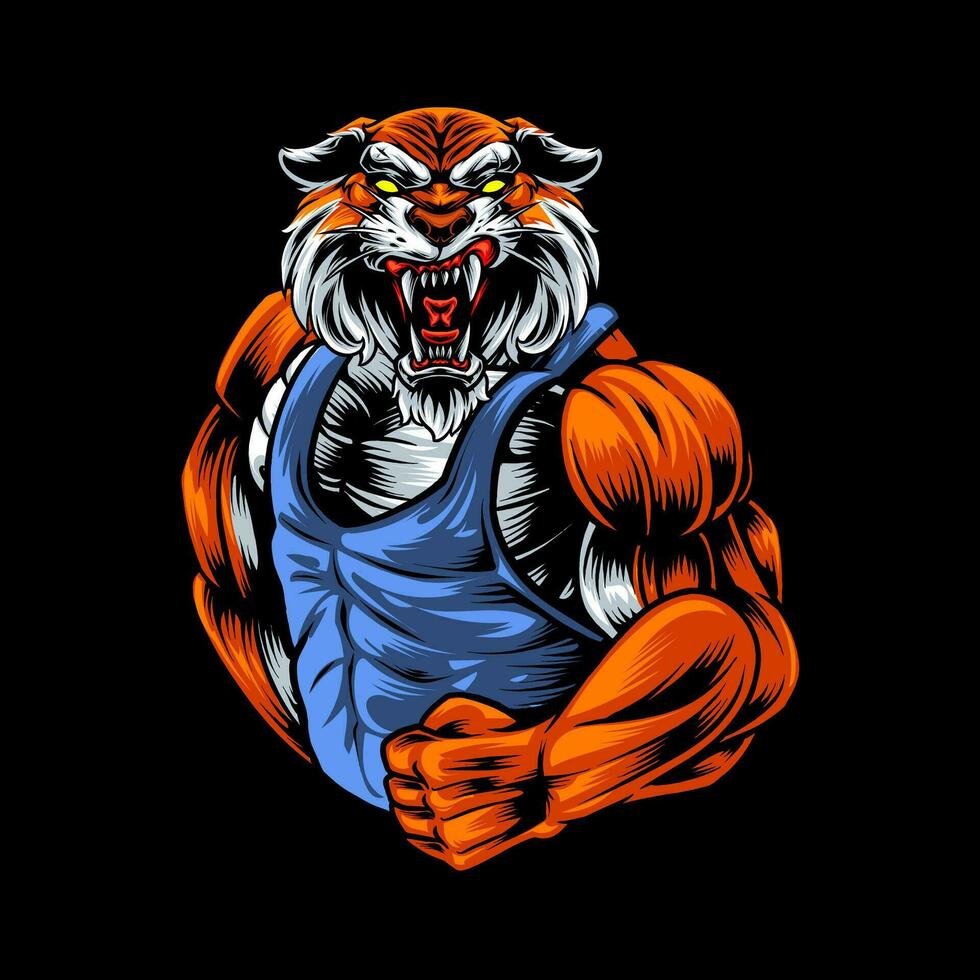 Strong and angry Tiger Vector