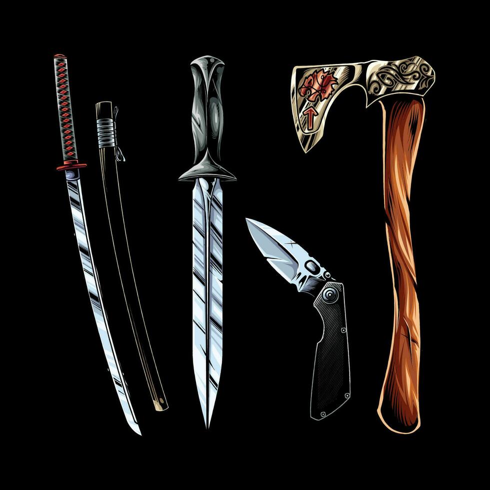 Weapons guns Illustration 3 vector