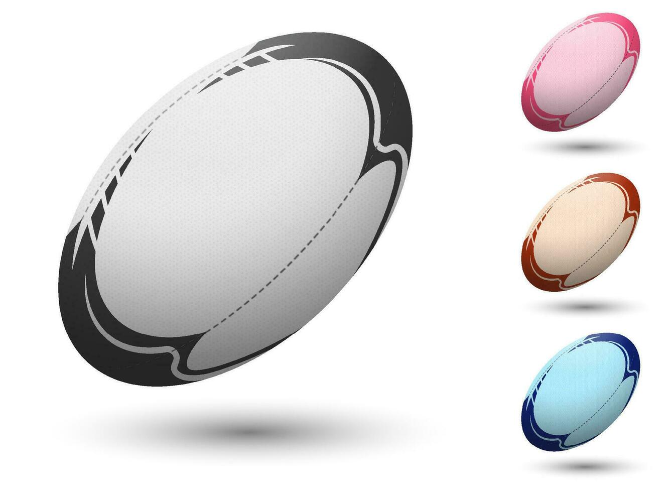 realistic sports ball for playing rugby. Team sports. Active lifestyle. Isolated color vector on white background