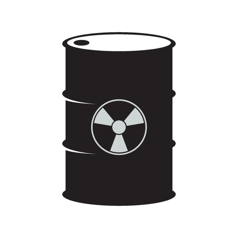 nuclear waste drum icon, radioactive waste vector