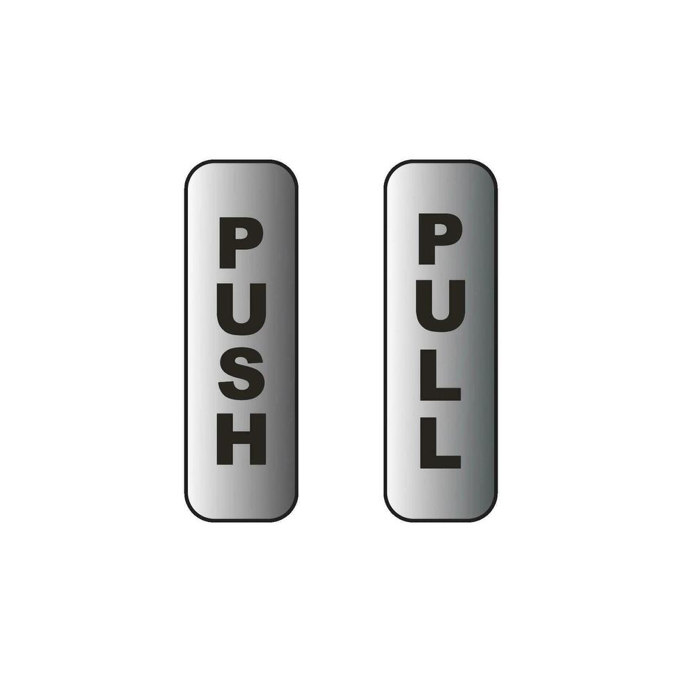 push and pull sign icon on door vector