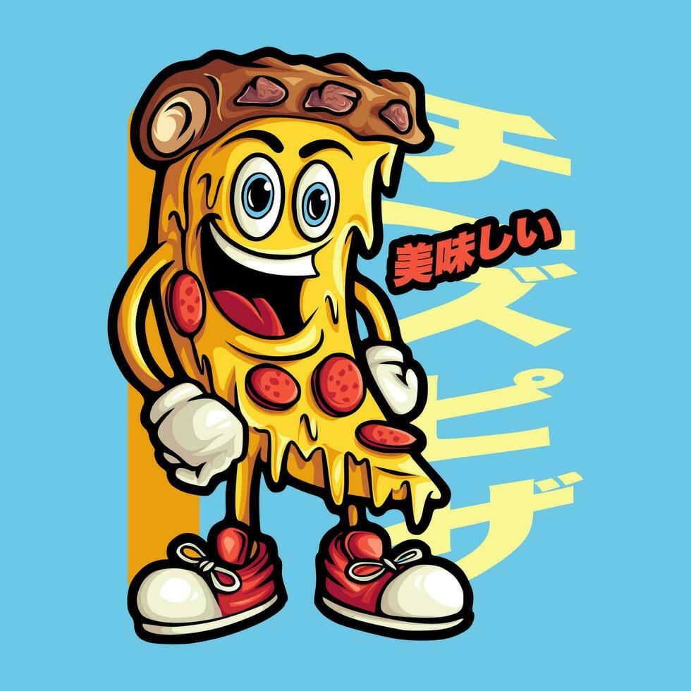 Pizza mascota vector