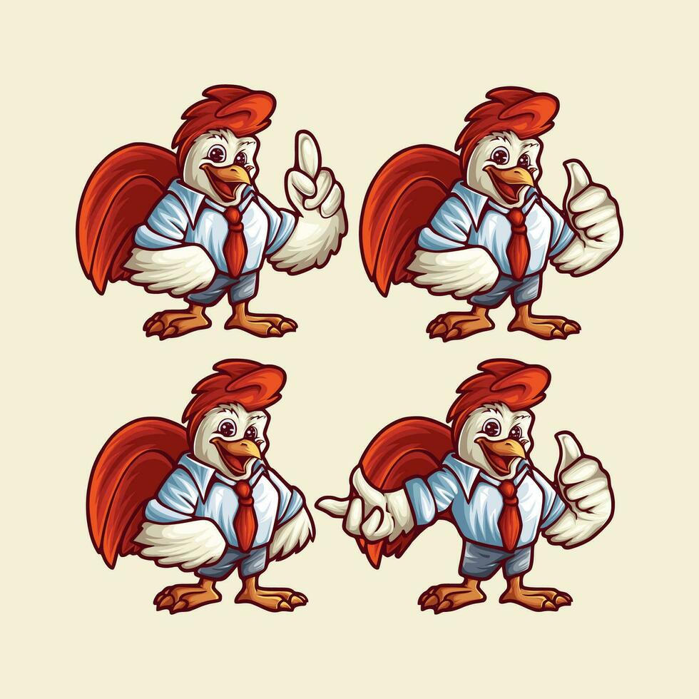 The rooster bird cartoon character vector