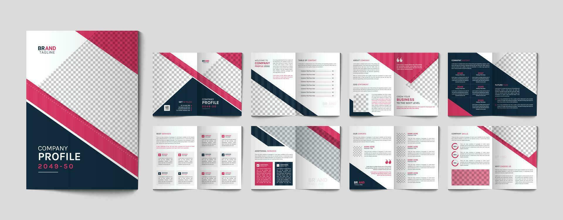 empresa perfil anual reporte negocio propuesta corporativo bifold folleto diseño modelo vector
