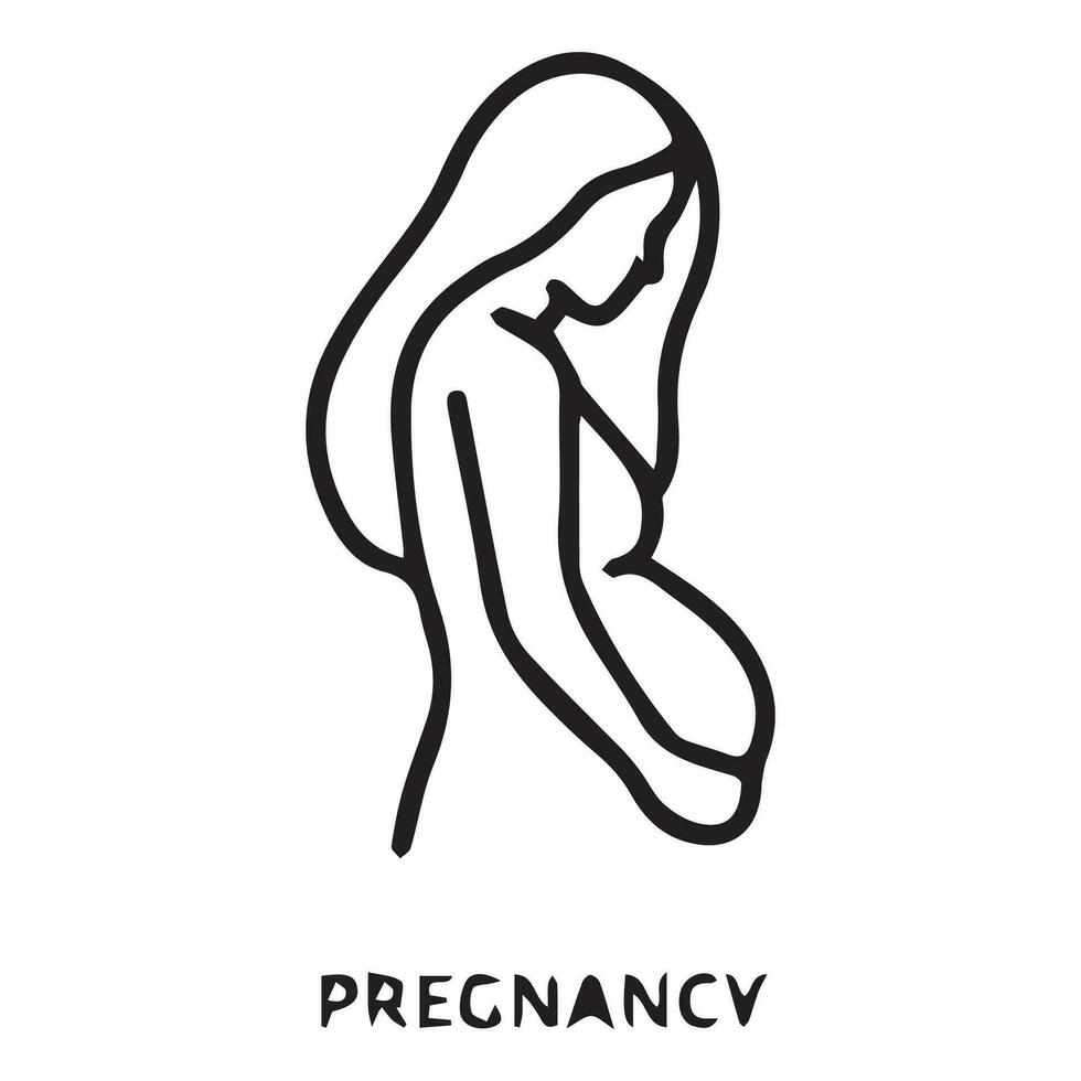 silueta de mujer embarazada vector