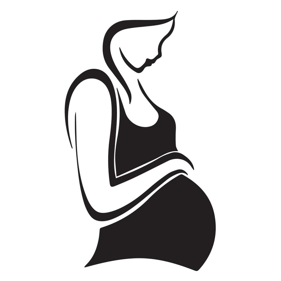 Pregnant woman silhouette vector