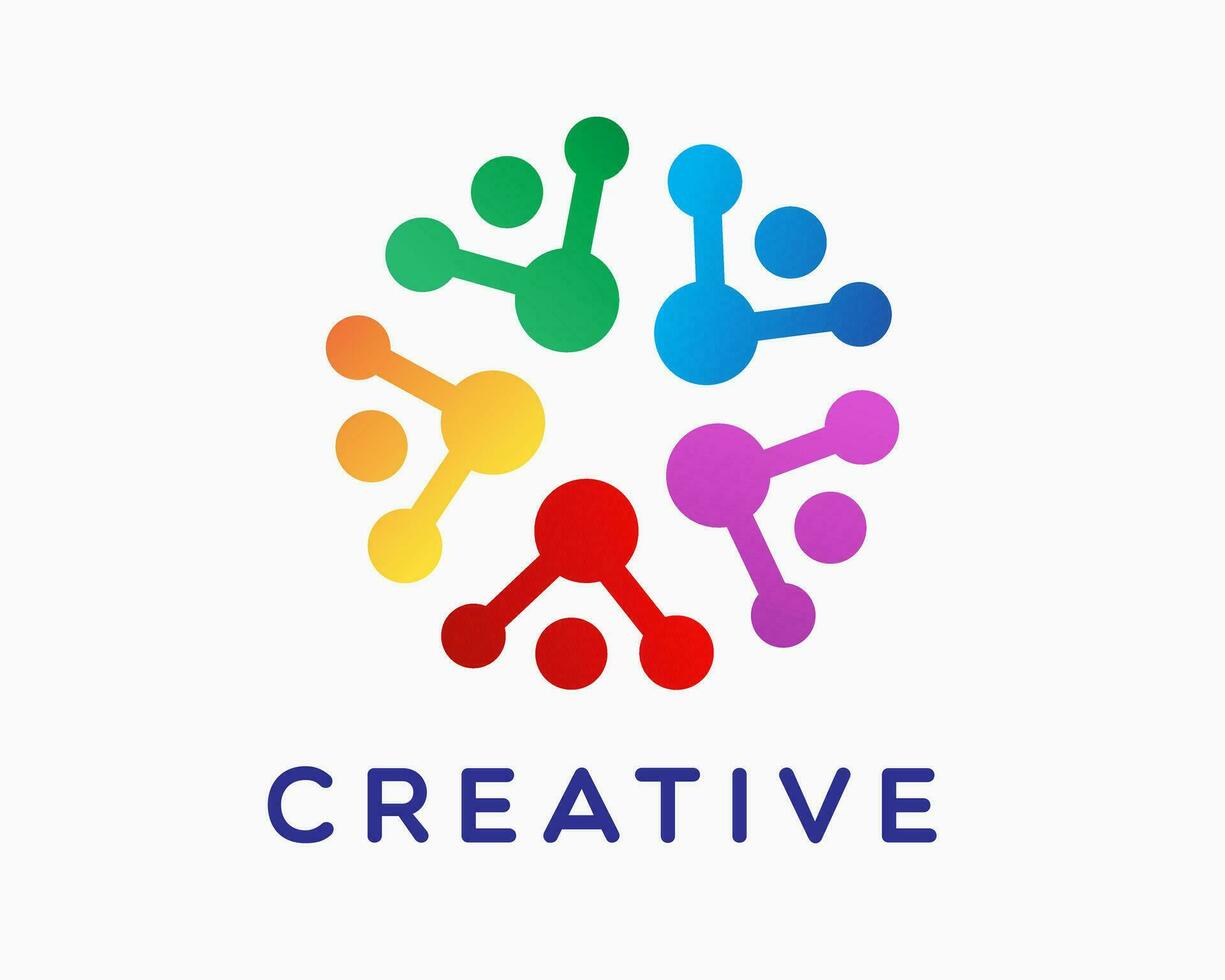 community logo deign template. creative hub. social connection logo vector