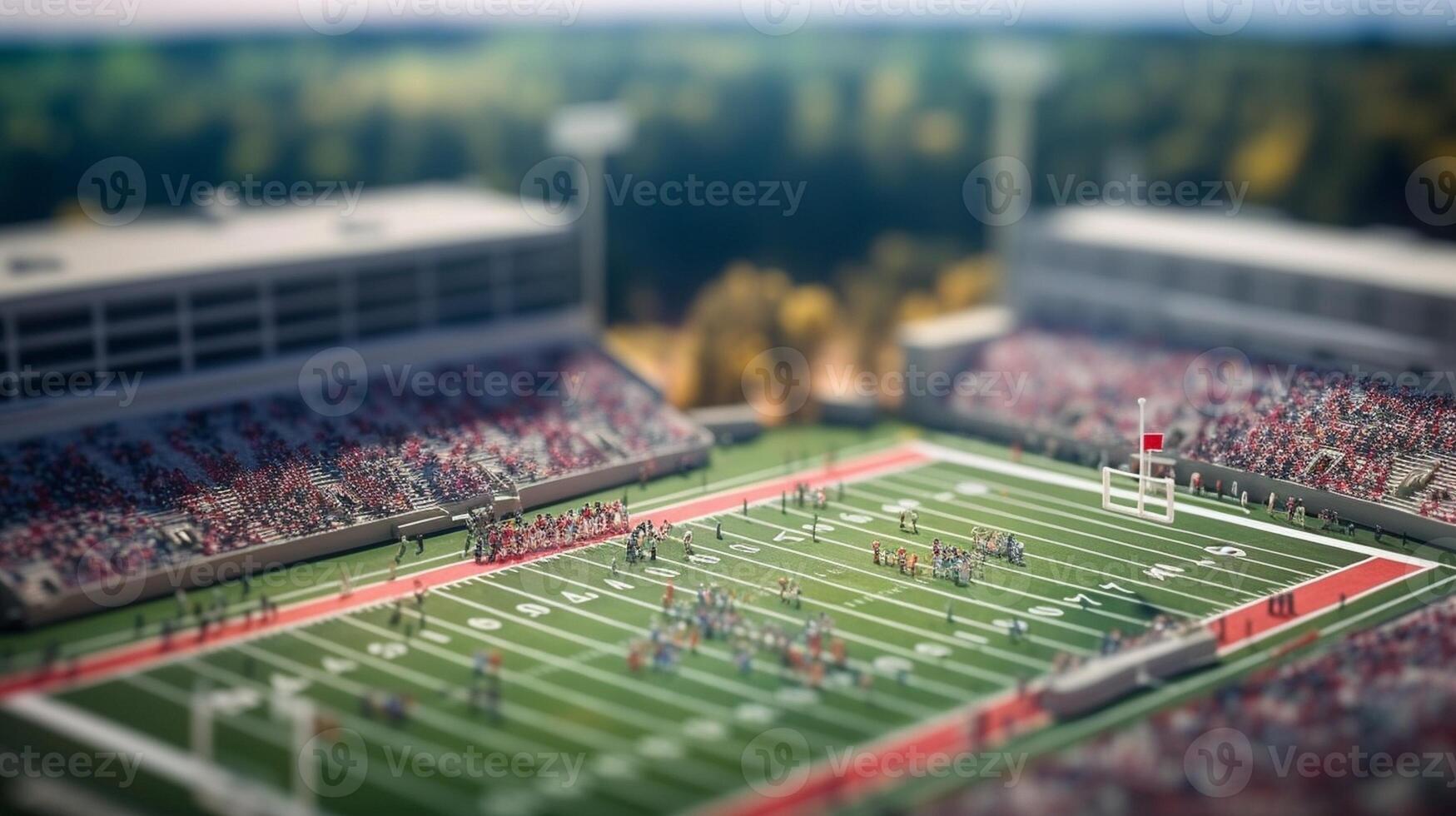 blurry photo of football field with goal, Generative AI 30730625 Stock