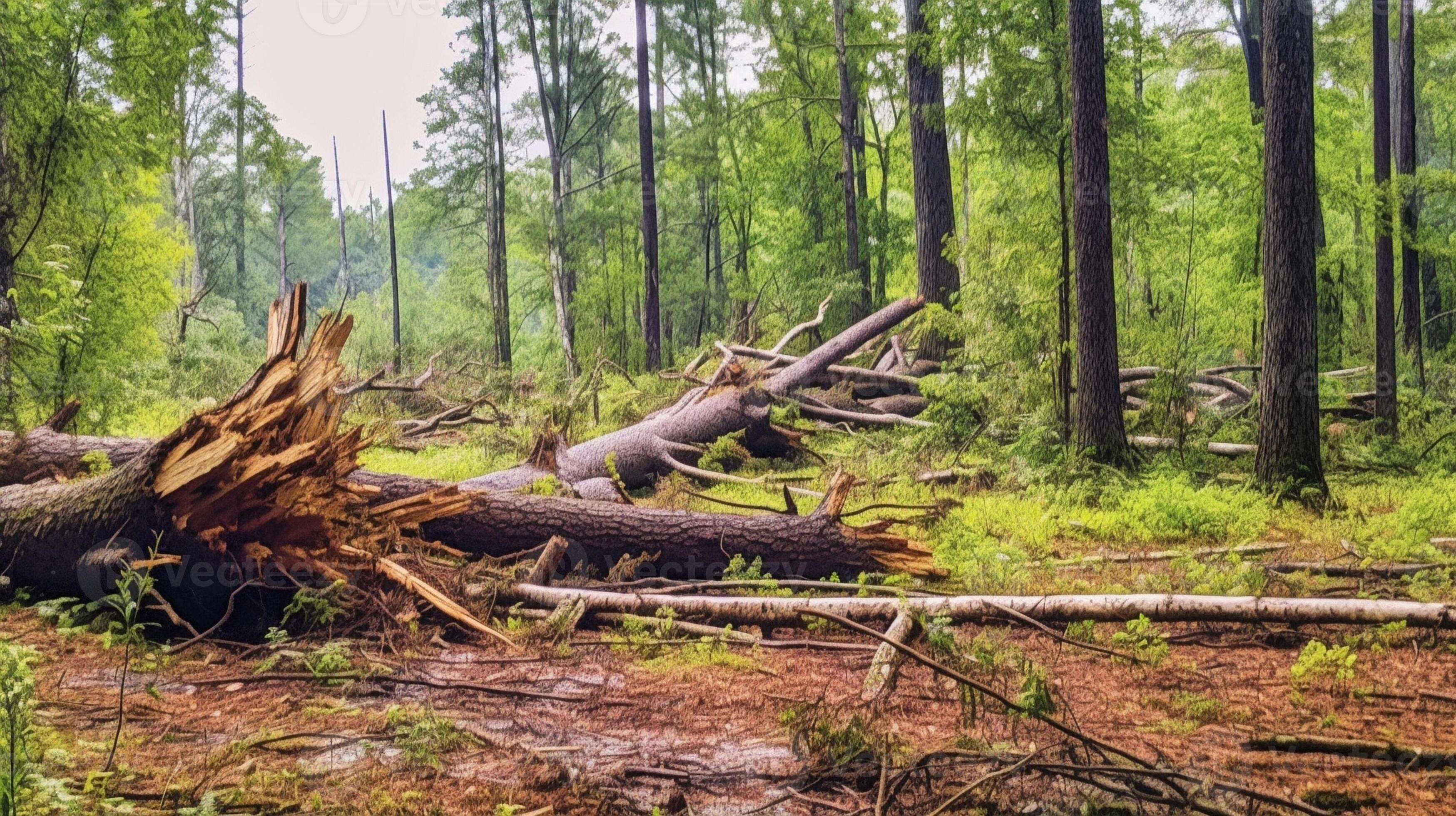 The trees cut down are ready to be transported, Generative AI 30731582