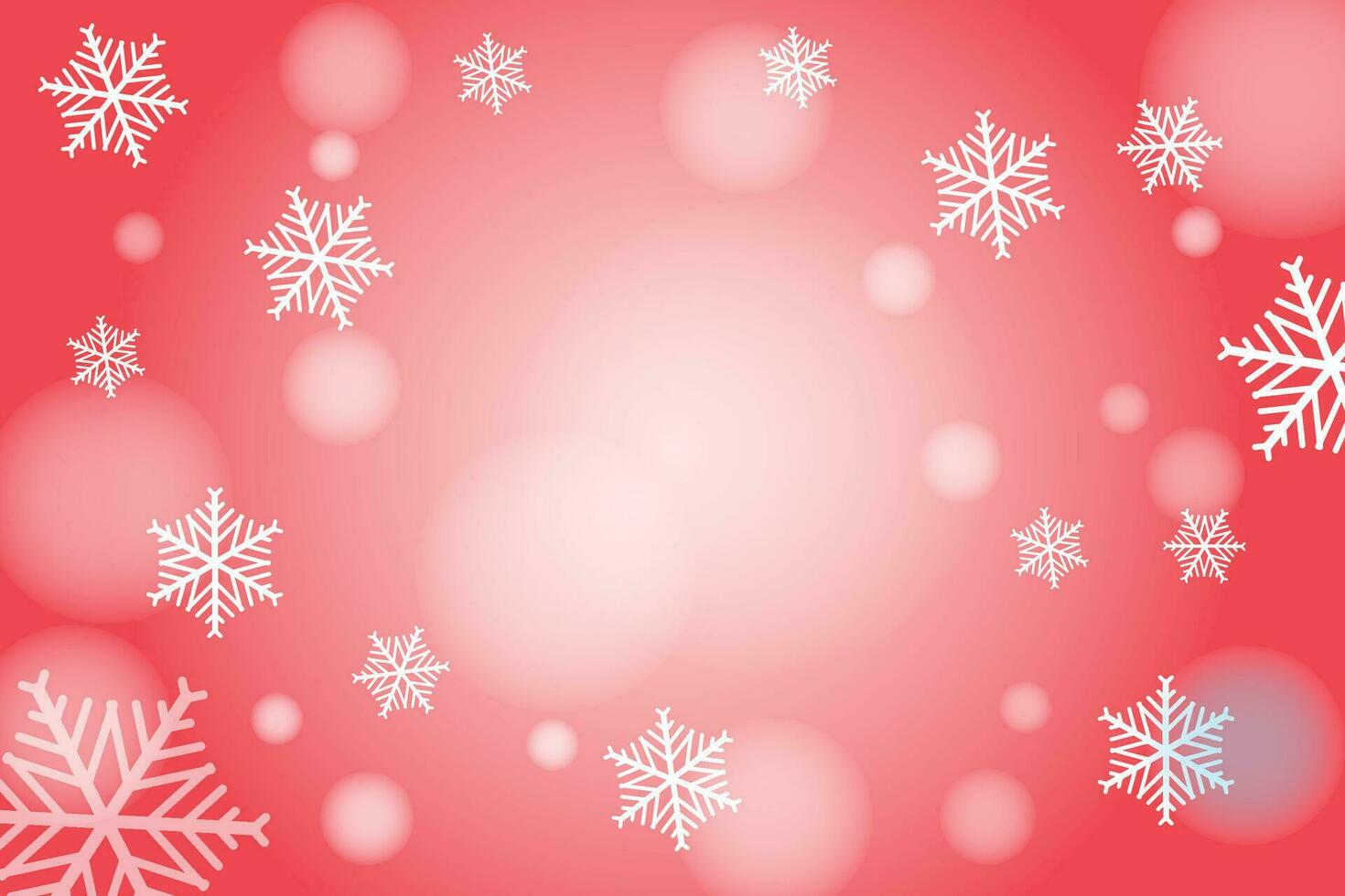 borde de copo de nieve transparente blanco y rojo, diseño de Navidad para tarjeta de felicitación. ilustración vectorial, encabezado o pancarta de copos de nieve de feliz navidad, papel tapiz o decoración de fondo vector