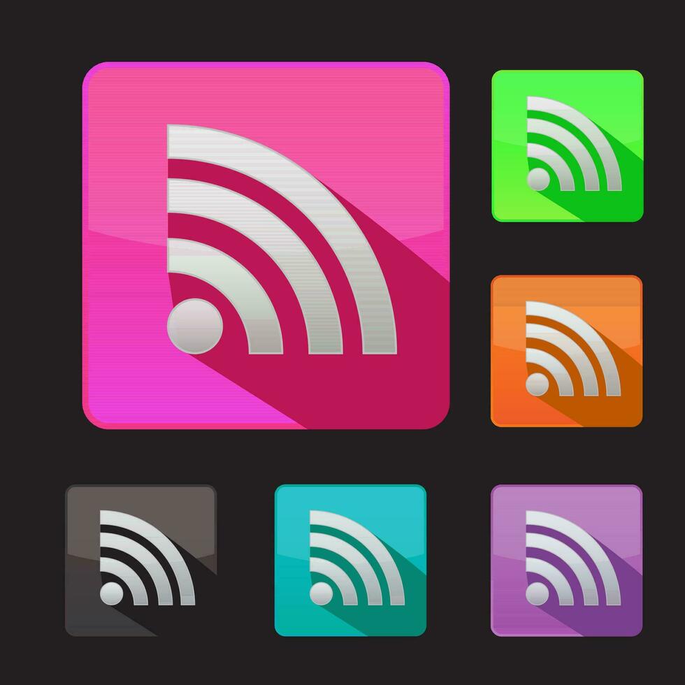 rss icon set clear and siolated vector
