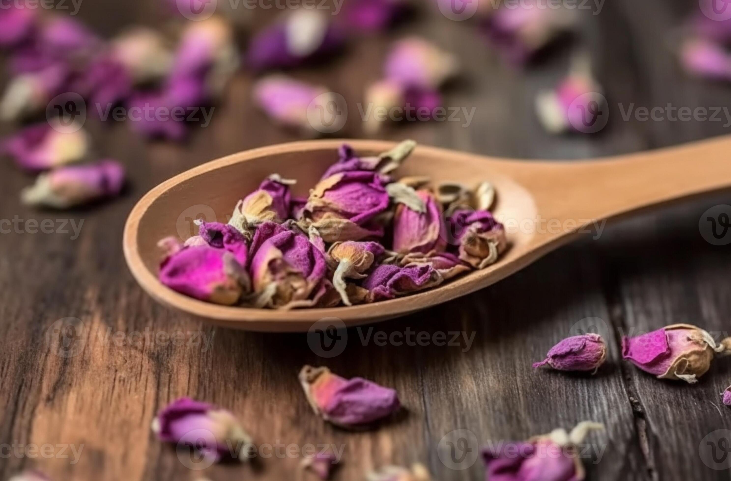 Dried rose petals for tea alternative medicine potpourri, Generative AI