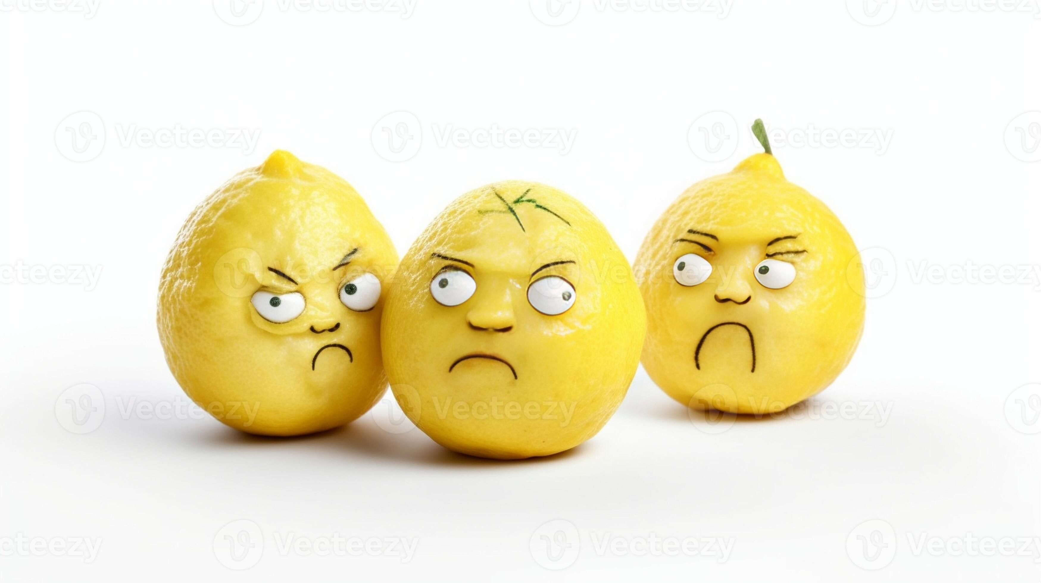 Rotten lemons Mold lemon on white, Generative AI 30734871 Stock Photo