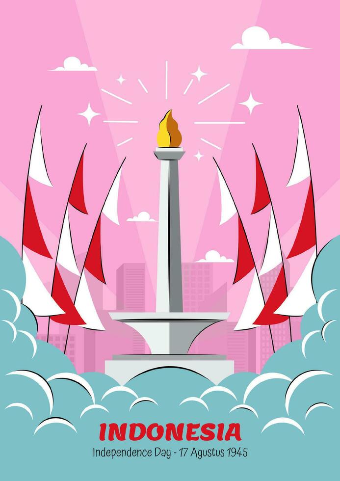 Indonesian Independence Day vector illustration