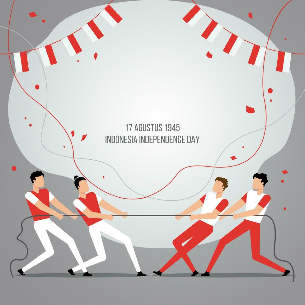 Indonesia independence day concept illustration vector
