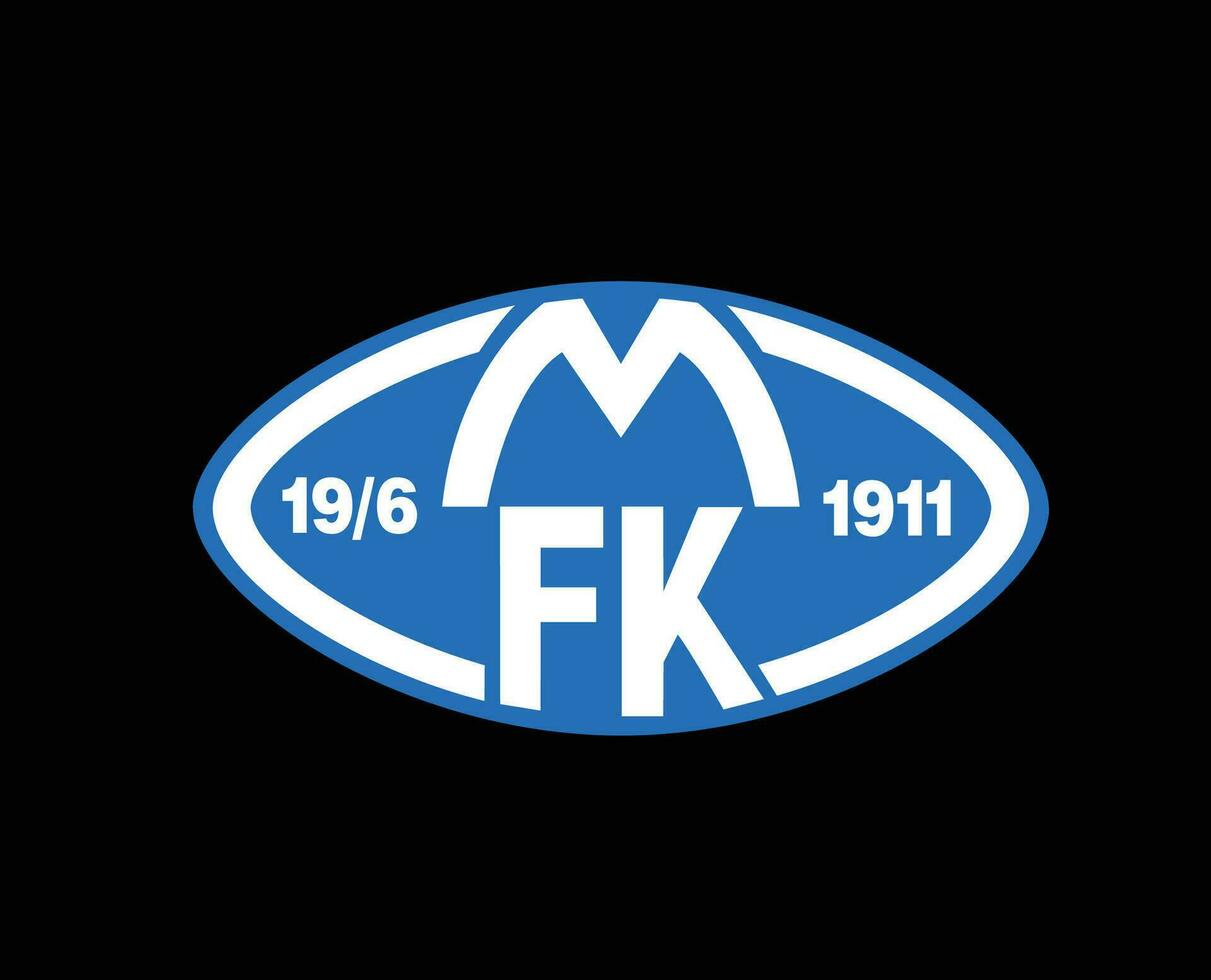 molde fk club logo símbolo Noruega liga fútbol americano resumen diseño vector ilustración con negro antecedentes