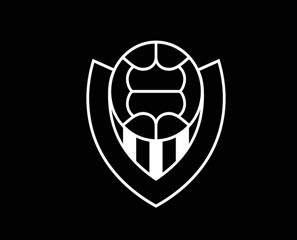 vikingo Reikiavik club logo símbolo blanco Islandia liga fútbol americano resumen diseño vector ilustración con negro antecedentes