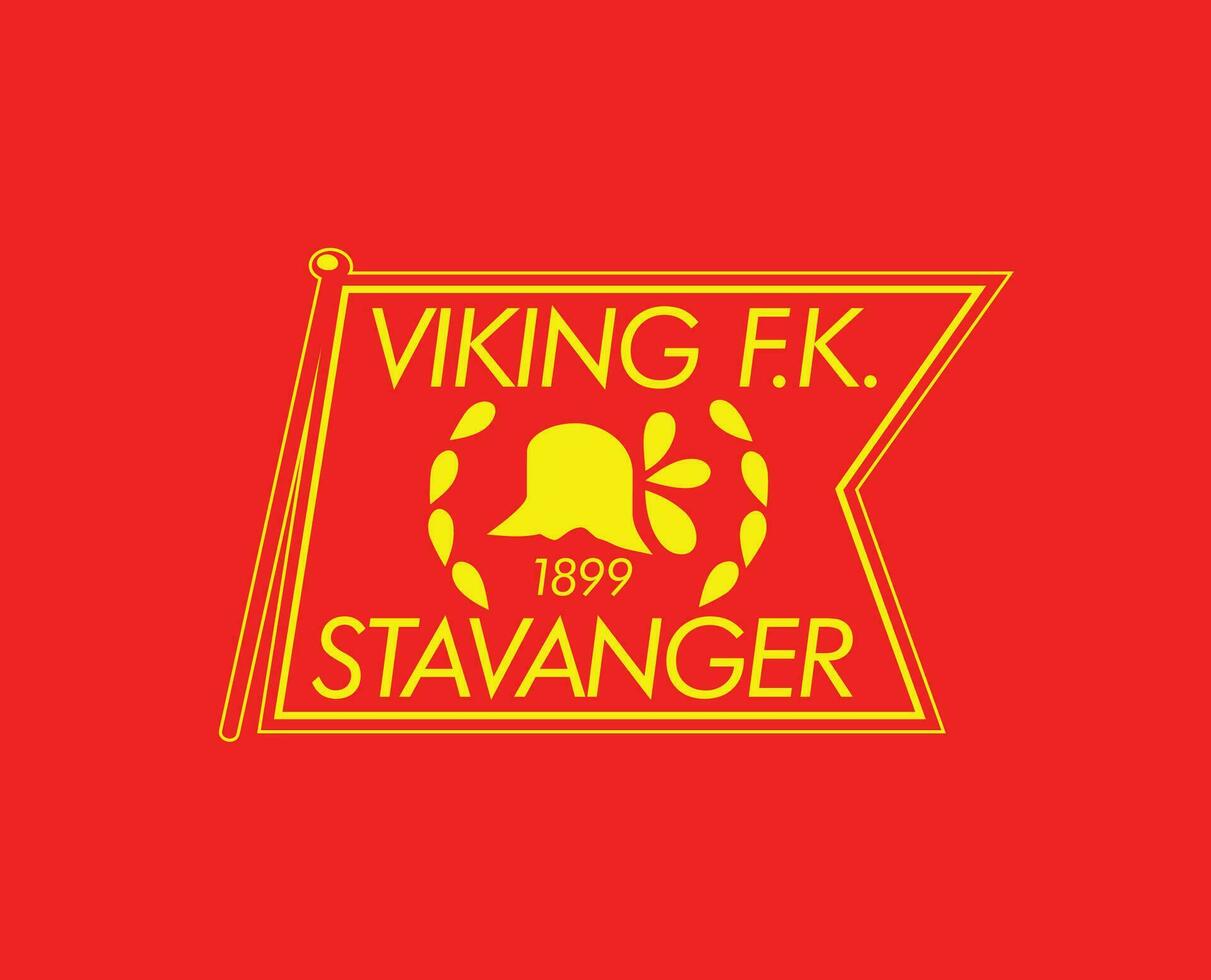 Viking FK Club Symbol Logo Norway League Football Abstract Design Vector Illustration With Red Background