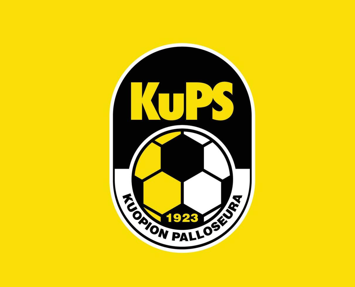 Kuopion Palloseura Club Symbol Logo Finland League Football Abstract Design Vector Illustration With Yellow Background