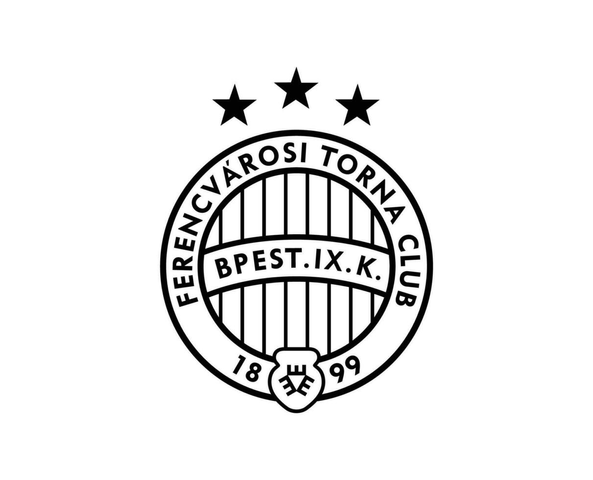 Ferencvarosi TC Club Logo Symbol Black Hungary League Football Abstract Design Vector Illustration