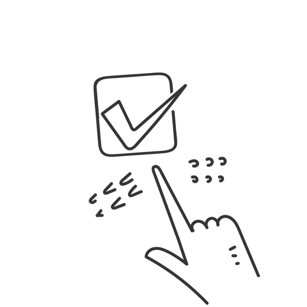 hand drawn doodle check mark icon illustration vector