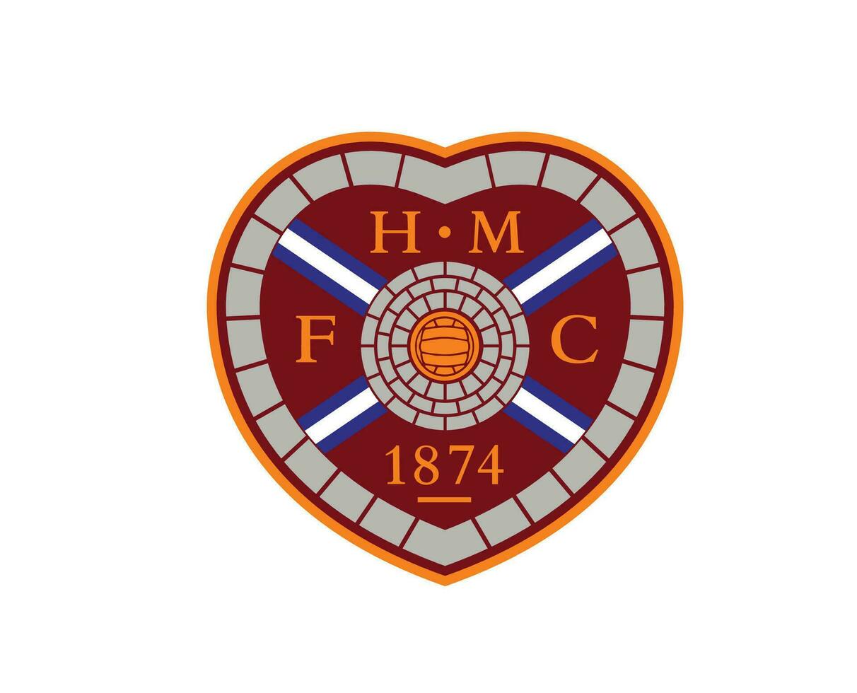 Heart of Midlothian FC Club Logo Symbol Scotland League Football Abstract Design Vector Illustration