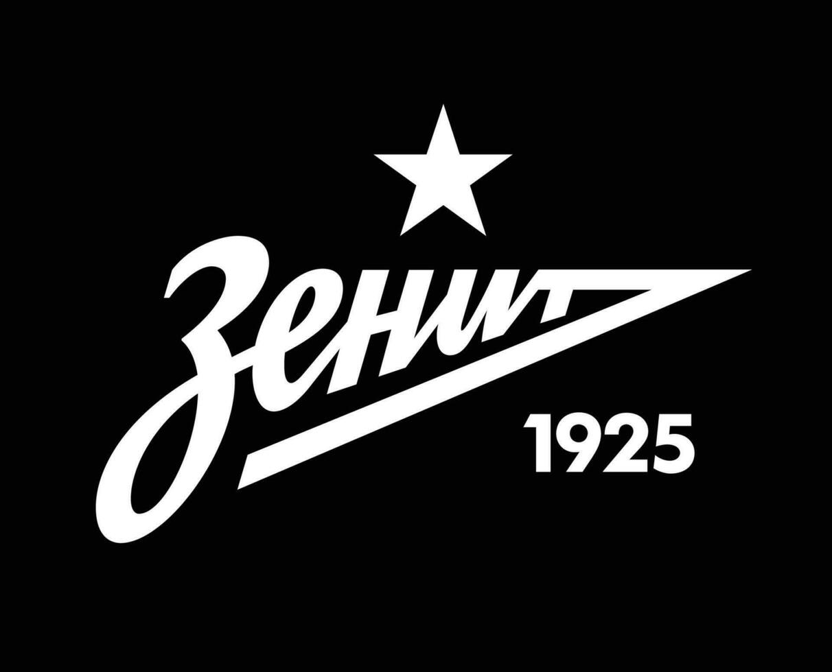 Zenit S t Petersburgo club símbolo logo blanco Rusia liga fútbol americano resumen diseño vector ilustración con negro antecedentes