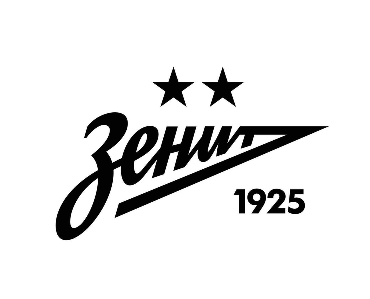Zenit S t Petersburgo club logo símbolo negro Rusia liga fútbol americano resumen diseño vector ilustración