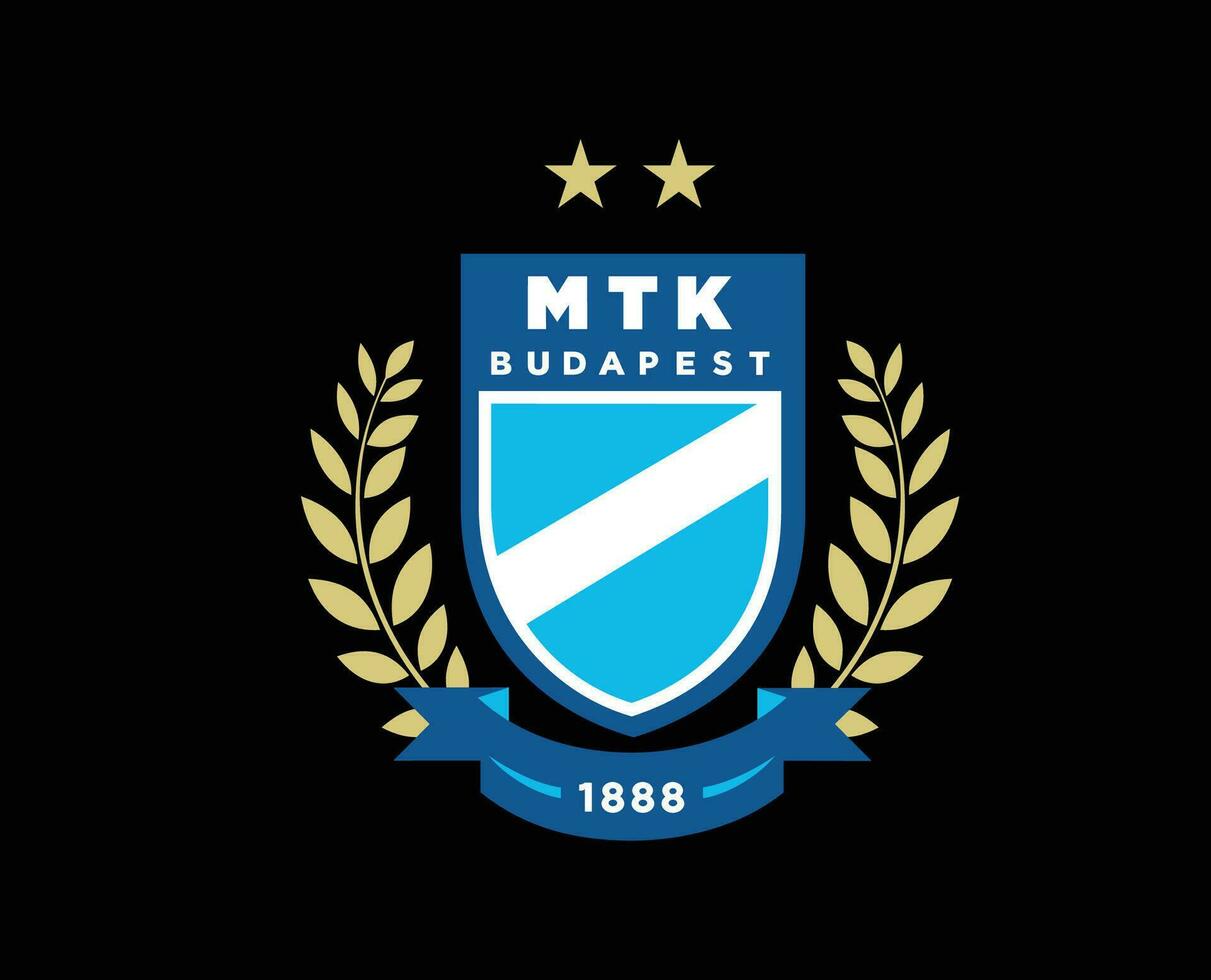 MTK Budapest Club Logo Symbol Hungary League Football Abstract Design Vector Illustration With Black Background