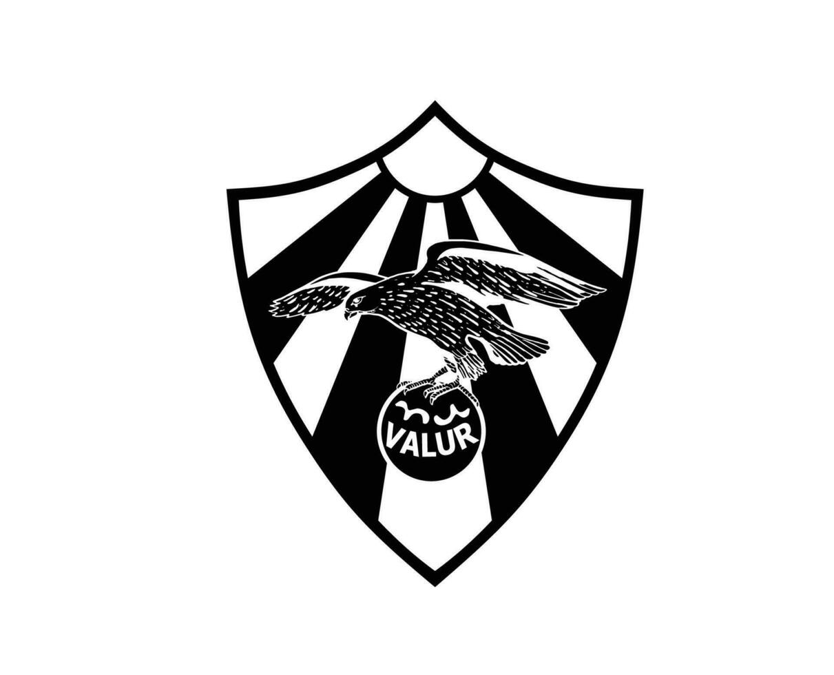 Valur Reykjavik Club Logo Symbol Black Iceland League Football Abstract Design Vector Illustration