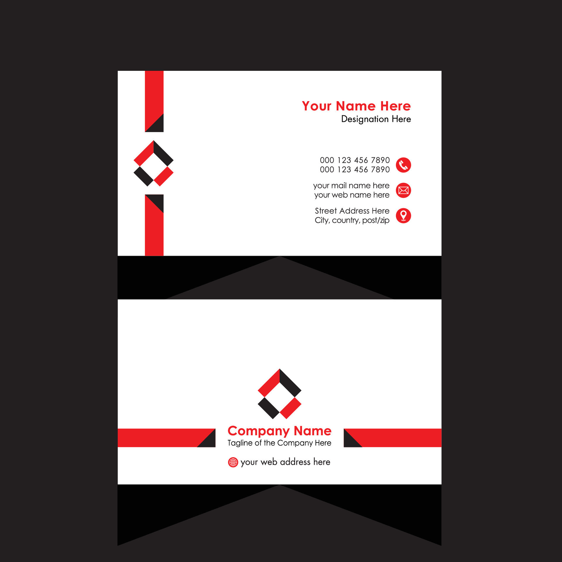 Modern Corporate creative business card design template Free vector