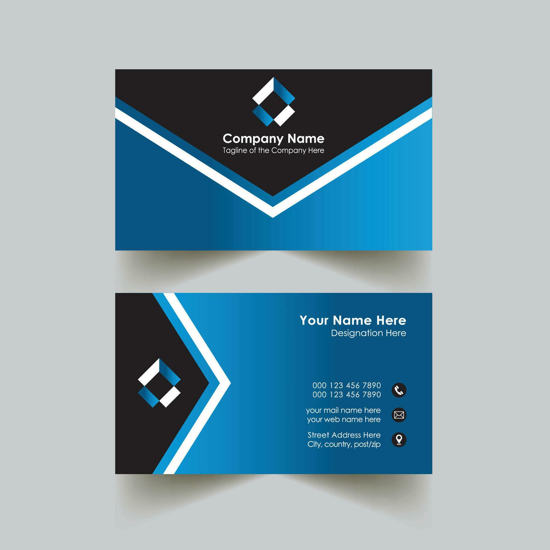 Modern Corporate creative business card design black and red template