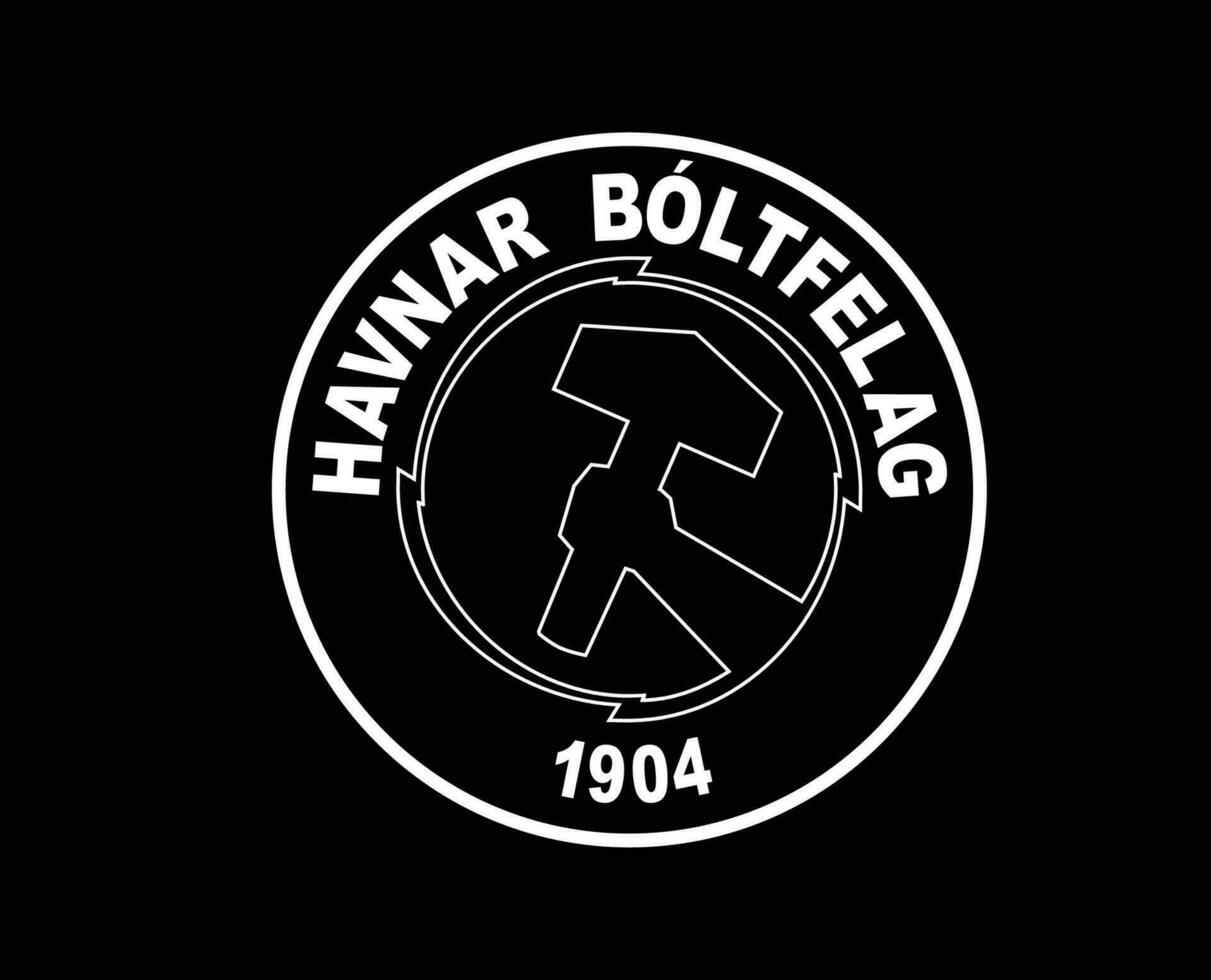 Havnar Boltfelag Torshavn Club Symbol Logo White Faroe Islands League Football Abstract Design Vector Illustration With Black Background