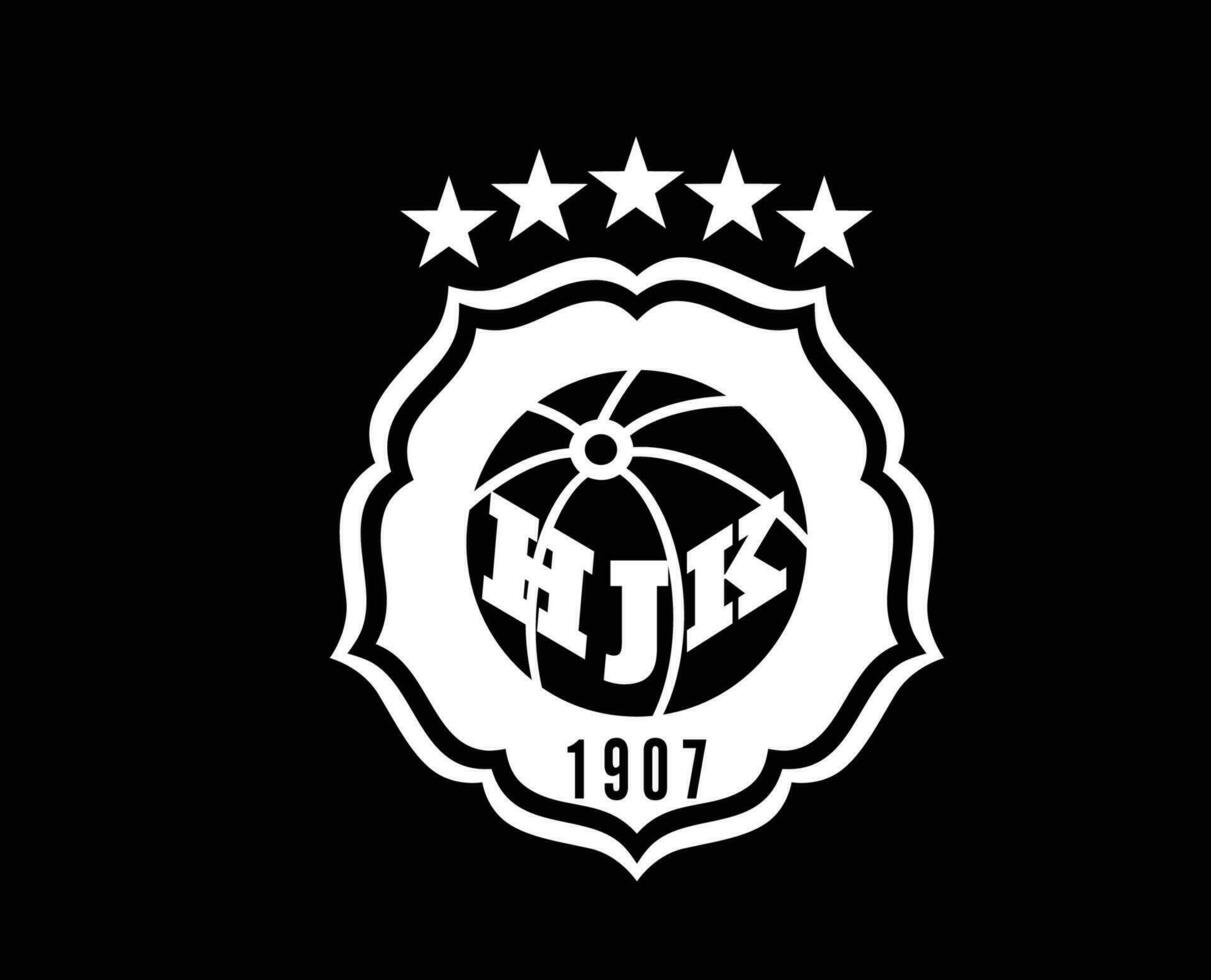 Helsinki Club Logo Symbol White Finland League Football Abstract Design Vector Illustration With Black Background