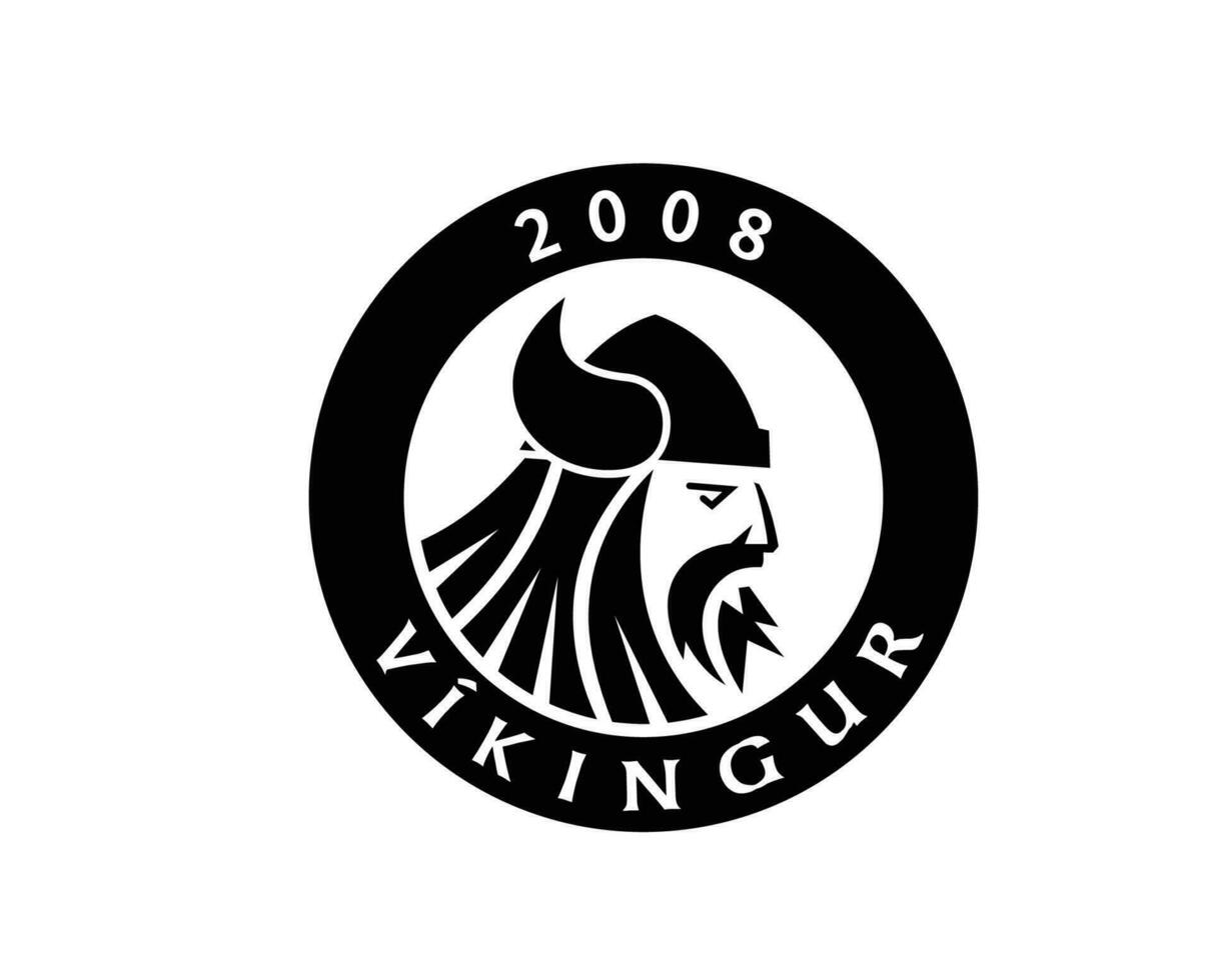 vikingo eysturkommuna club logo símbolo negro Feroe islas liga fútbol americano resumen diseño vector ilustración