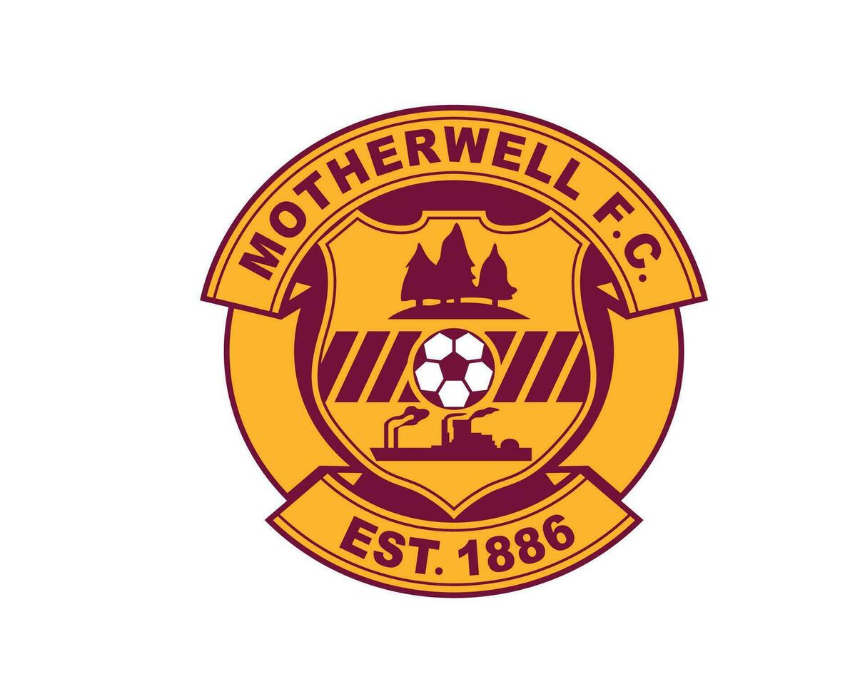 Motherwell FC Club Logo Symbol Scotland League Football Abstract Design Vector Illustration