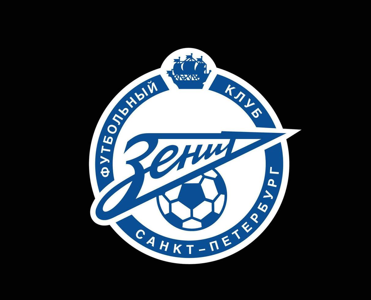 Zenit S t Petersburgo símbolo club logo Rusia liga fútbol americano resumen diseño vector ilustración con negro antecedentes