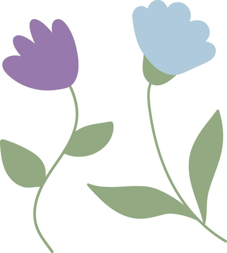 sencillo mano dibujado flores aislado en blanco antecedentes. vector ilustración