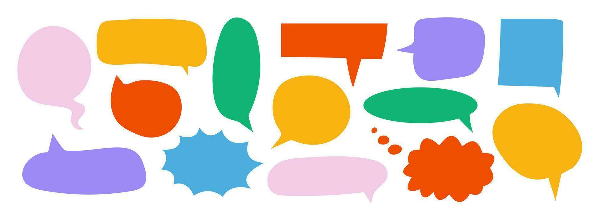 Set of different colorful speech bubble. Bubbles collection on white background. Vector illustration.