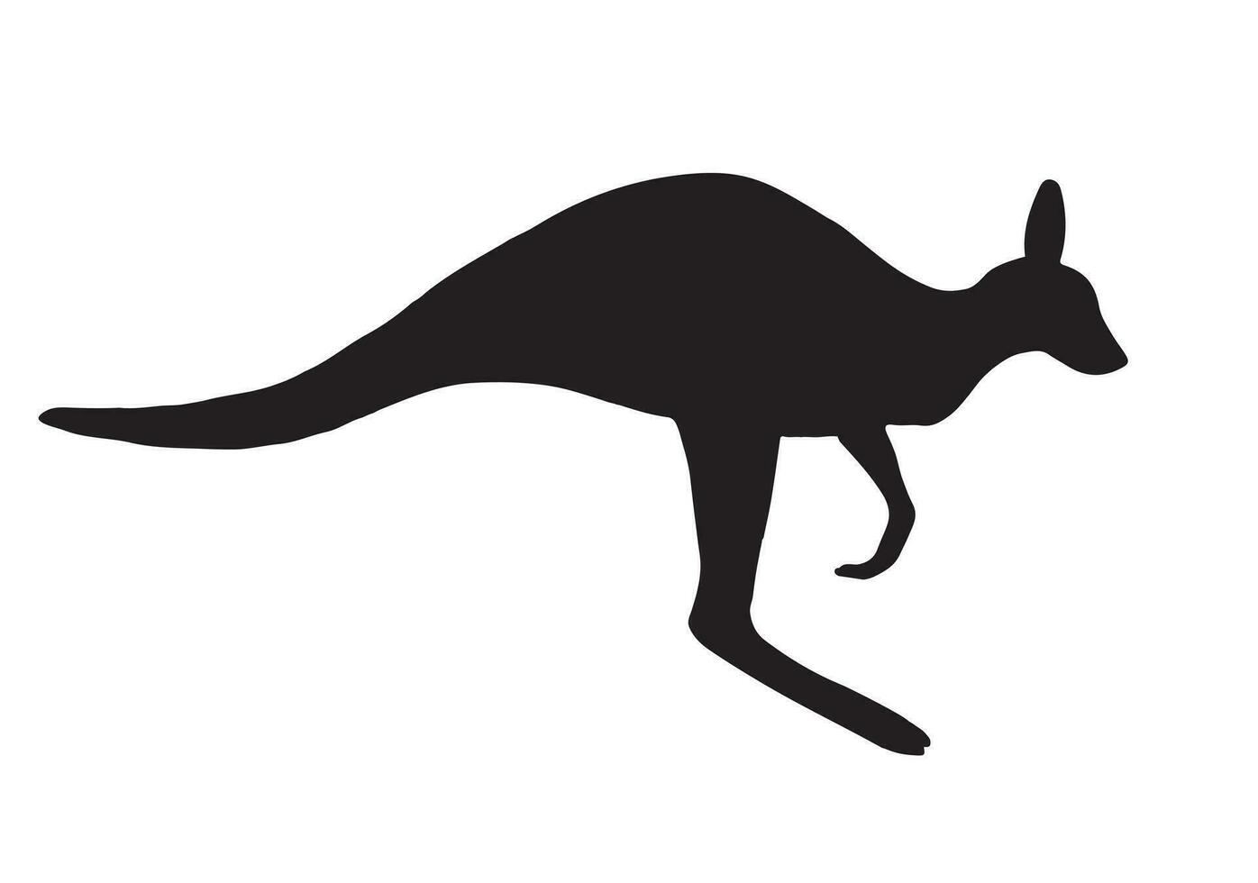 Vector black kangaroo silhouette