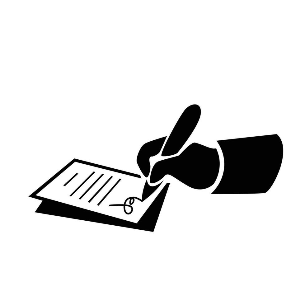 pen write a signature. agreement icon vector illustration. business deal design.