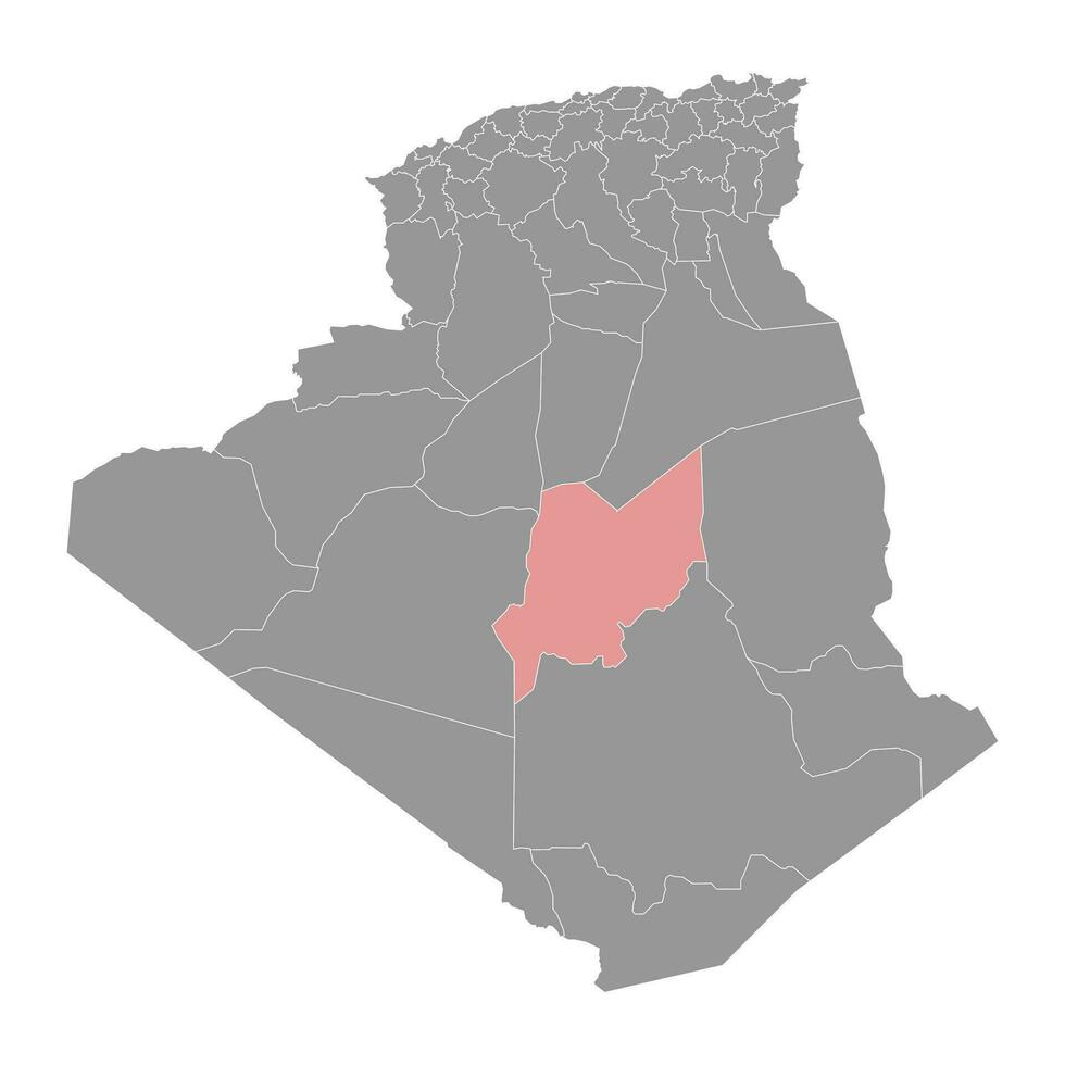 In Salah province map, administrative division of Algeria. vector