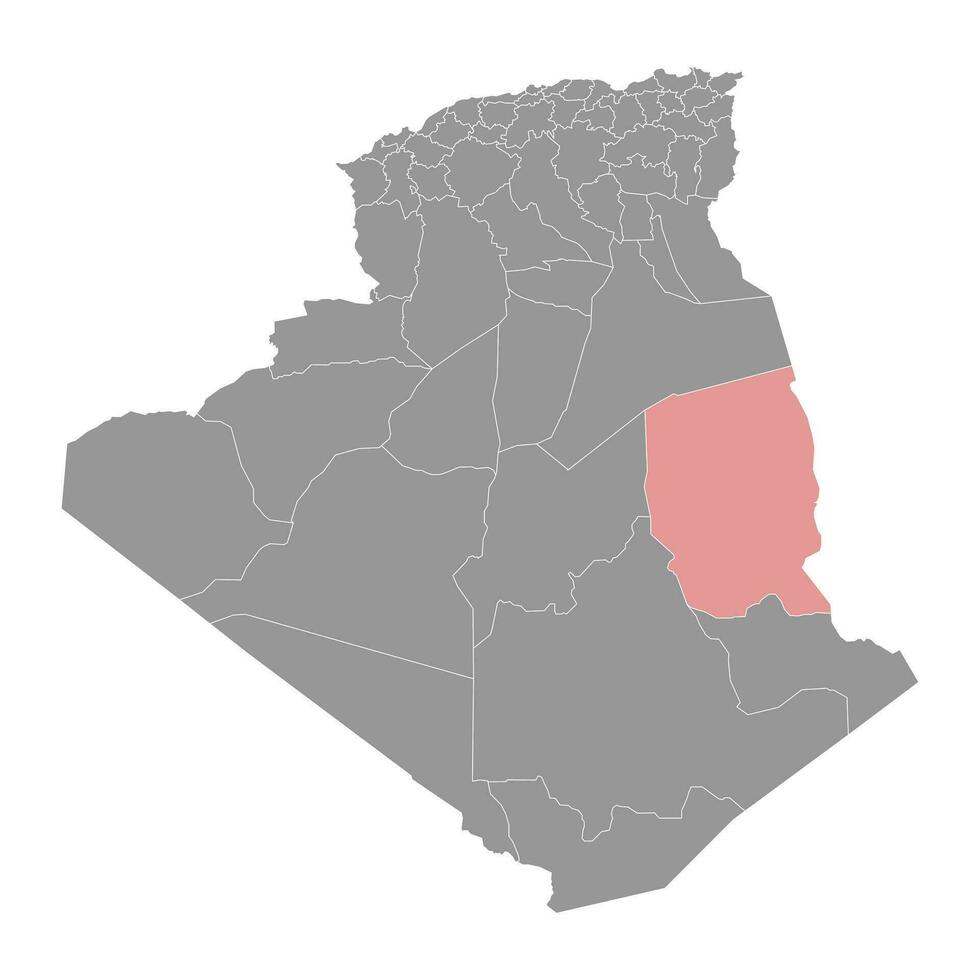 Illizi province map, administrative division of Algeria. vector