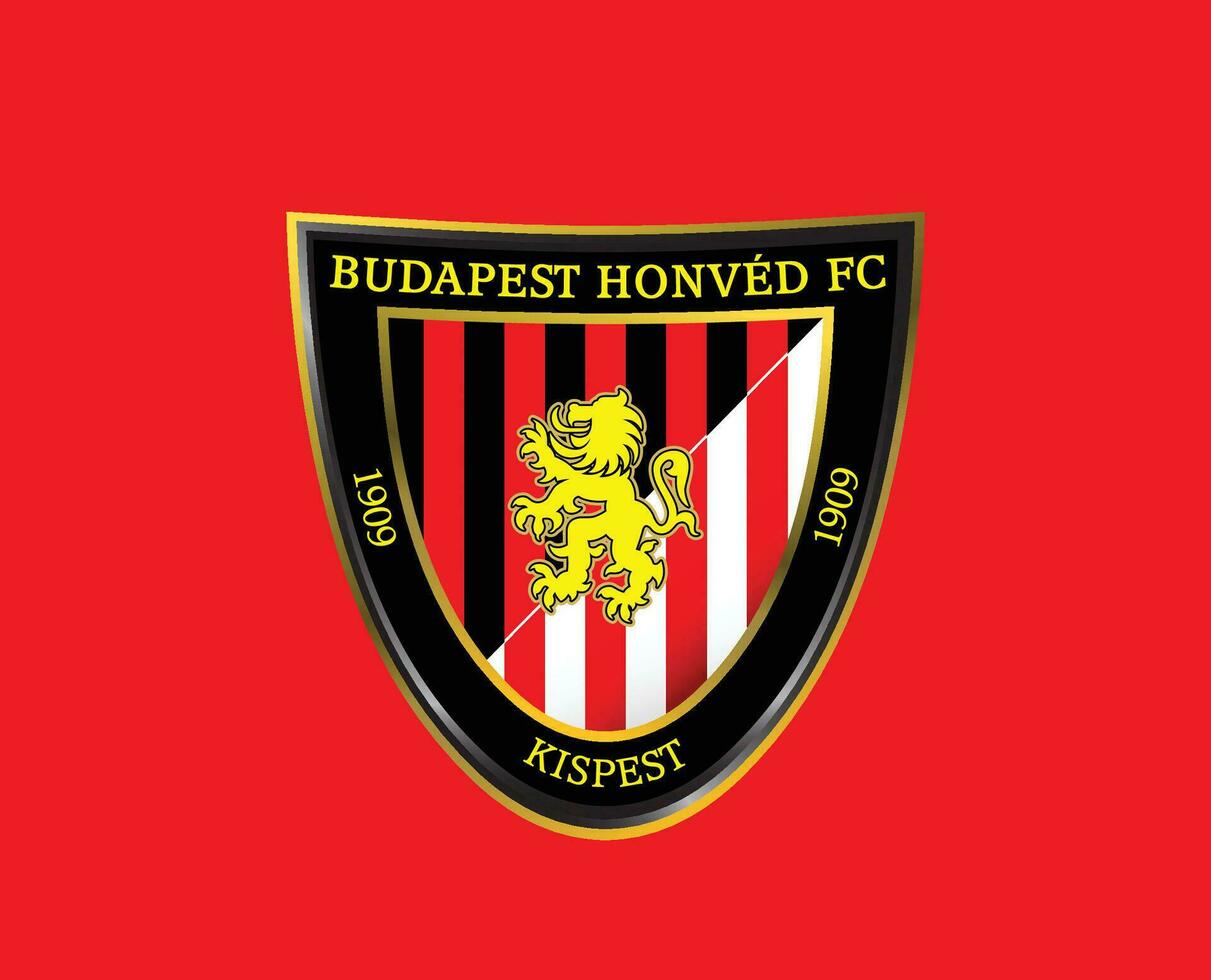 Budapest Honved FC Club Symbol Logo Hungary League Football Abstract Design Vector Illustration With Red Background