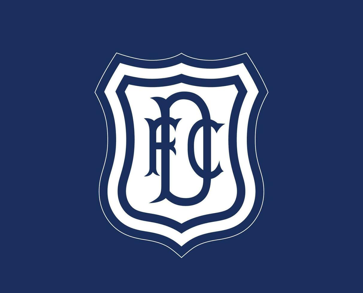 Dundee fc símbolo club logo Escocia liga fútbol americano resumen diseño vector ilustración con azul antecedentes